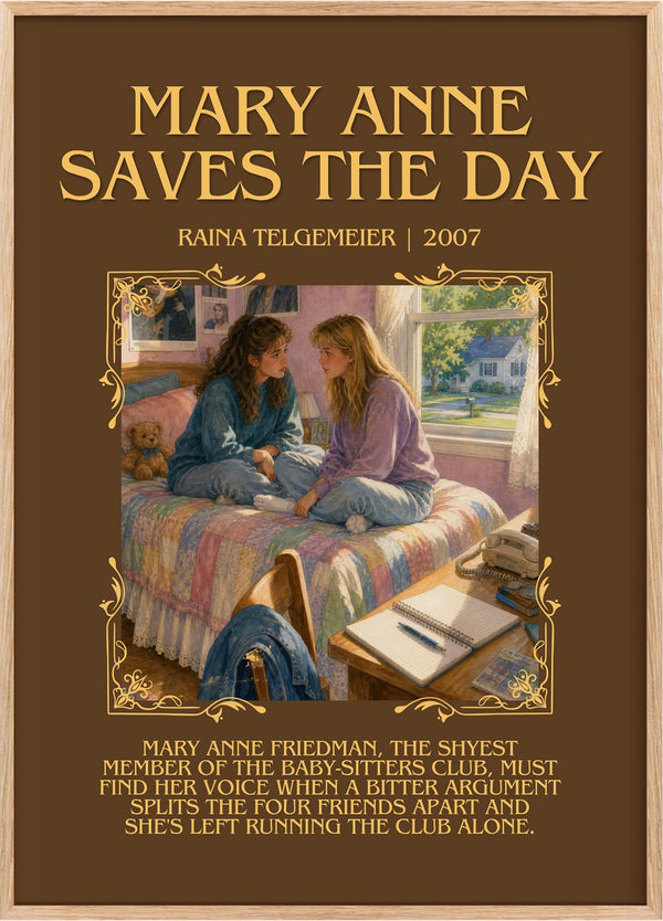 Mary Anne Saves the Day Minimalist Book Poster by Raina Telgemeier