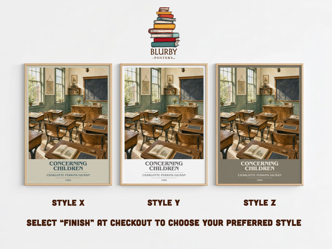 Concerning Children book cover print in frame leaning in hallway – non fiction wall art (mockup)