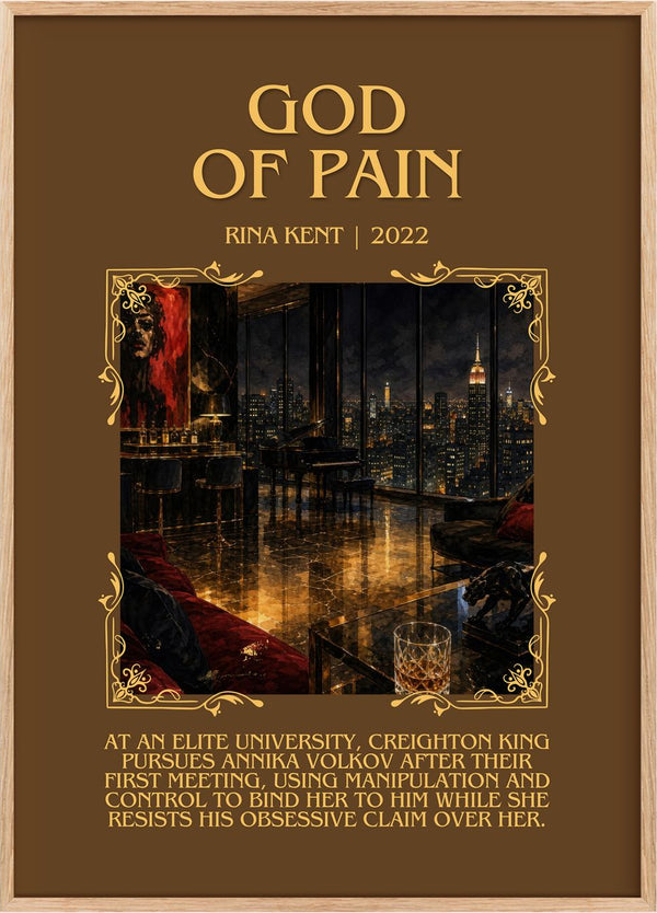 God of Pain Minimalist Book Poster by Rina Kent