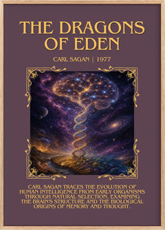 The Dragons of Eden Minimalist Book Poster by Carl Sagan