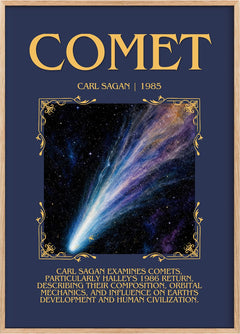 Comet Minimalist Book Poster by Carl Sagan