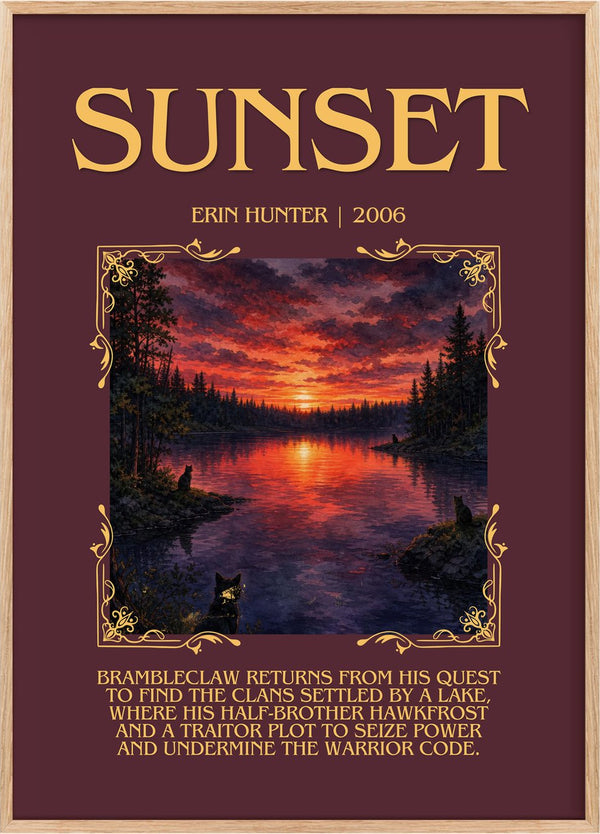 Sunset Minimalist Book Poster by Erin Hunter
