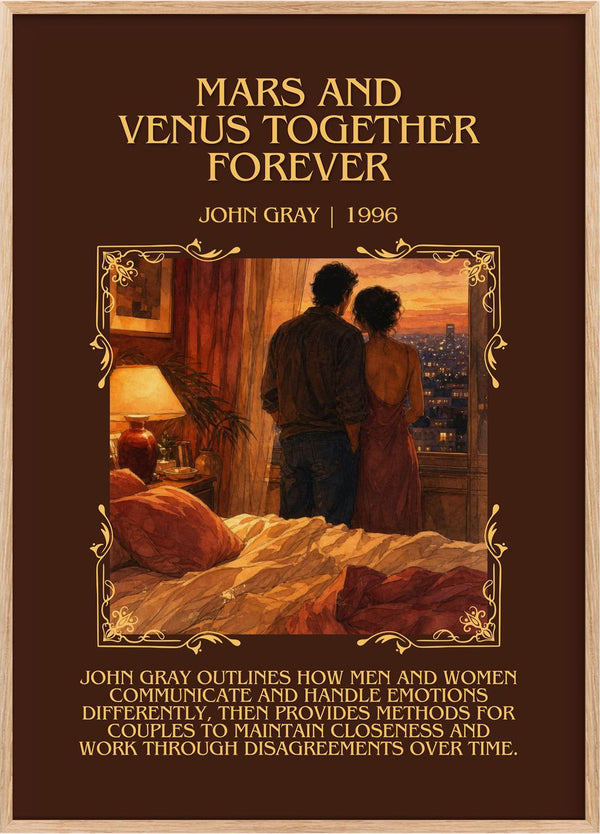 Mars and Venus Together Forever Minimalist Book Poster by John Gray