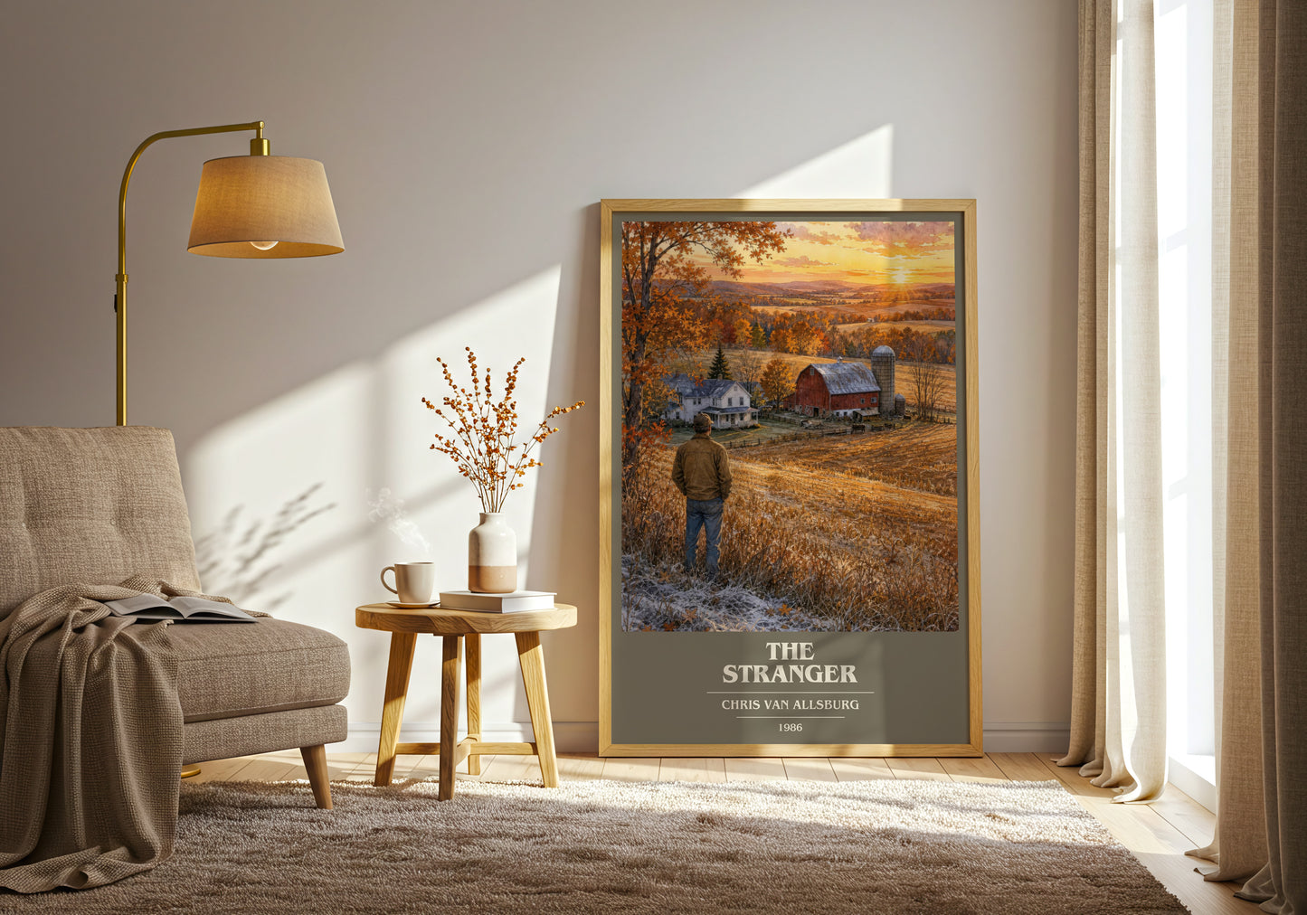 The Stranger book cover print on bookshelf – Chris Van Allsburg fan gift