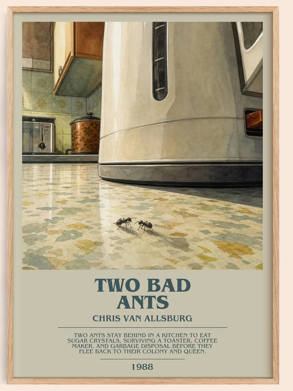 Two Bad Ants bookish book poster by Chris Van Allsburg – framed literary art print
