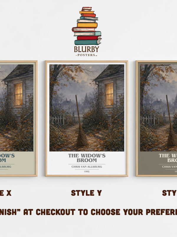 The Widow'S Broom book cover print in frame leaning in hallway – childrens wall art