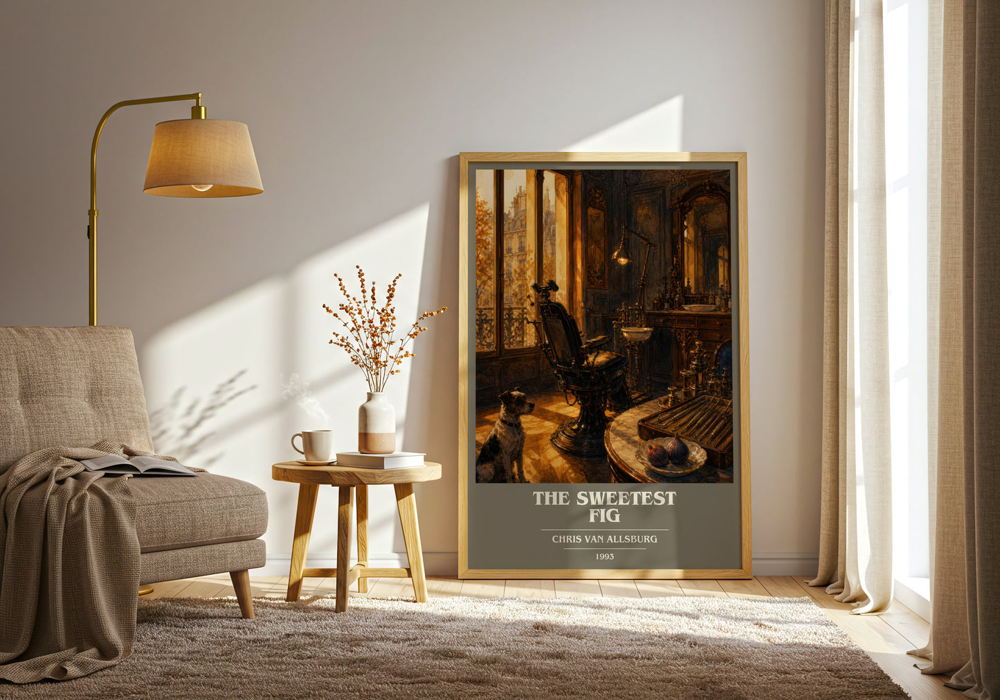 The Sweetest Fig book cover print on bookshelf – Chris Van Allsburg fan gift