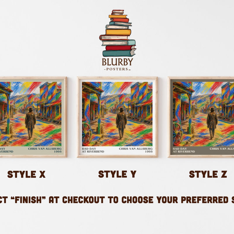 Bad Day At Riverbend literary print in frame leaning in hallway – childrens wall art