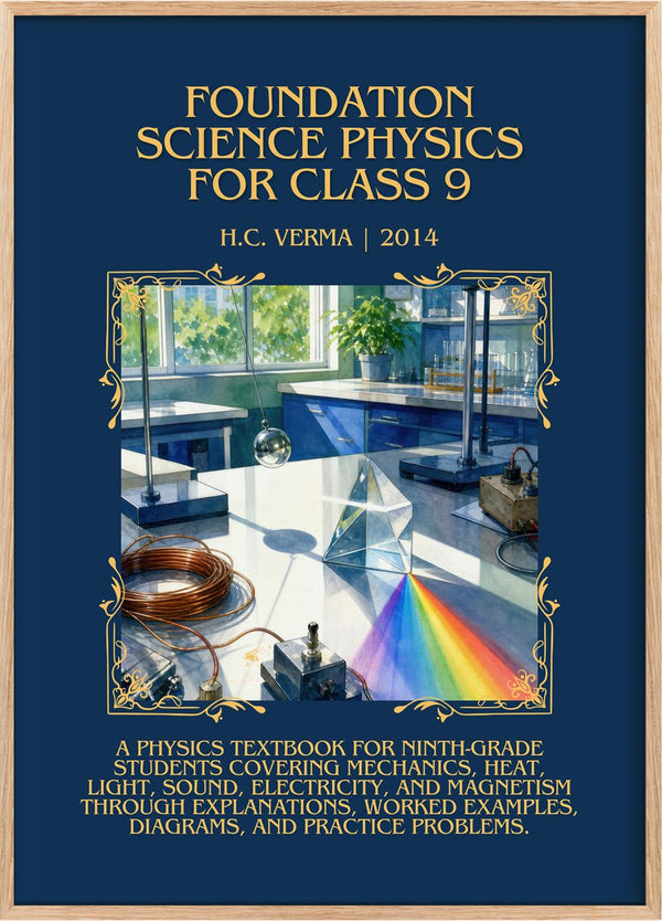 Foundation Science Physics for Class 9 Minimalist Book Poster by H.C. Verma