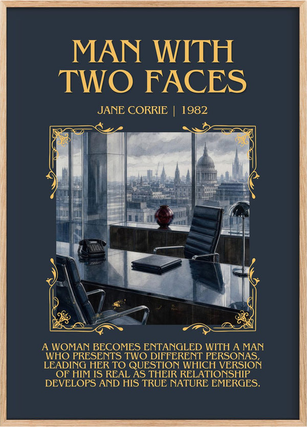 Man with two faces Minimalist Book Poster by Jane Corrie