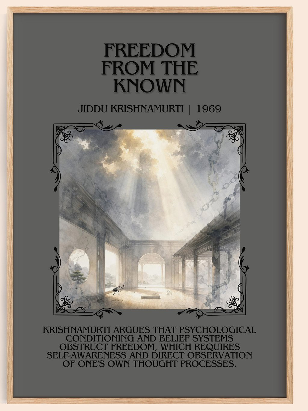 Freedom from the Known Minimalist Book Poster by Jiddu Krishnamurti – book poster