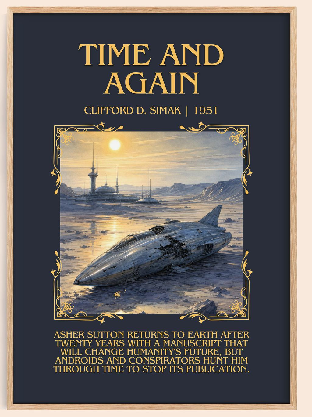Time and again Minimalist Book Poster by Clifford D. Simak – book poster