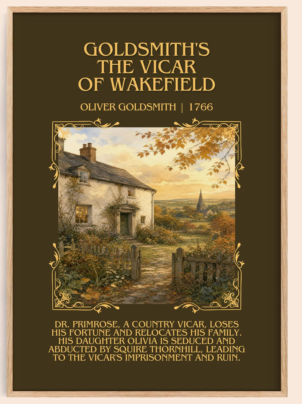 Goldsmith's The vicar of Wakefield Minimalist Book Poster by Oliver Goldsmith – book poster