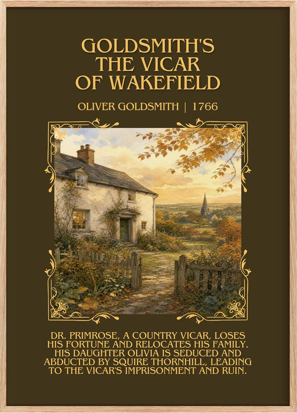 Goldsmith's The vicar of Wakefield Minimalist Book Poster by Oliver Goldsmith