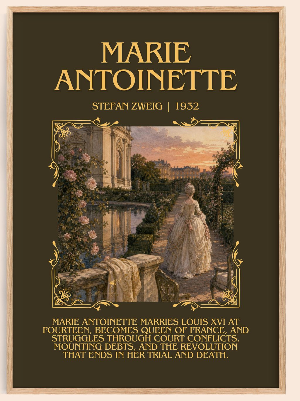 Marie Antoinette Minimalist Book Poster by Stefan Zweig – book poster