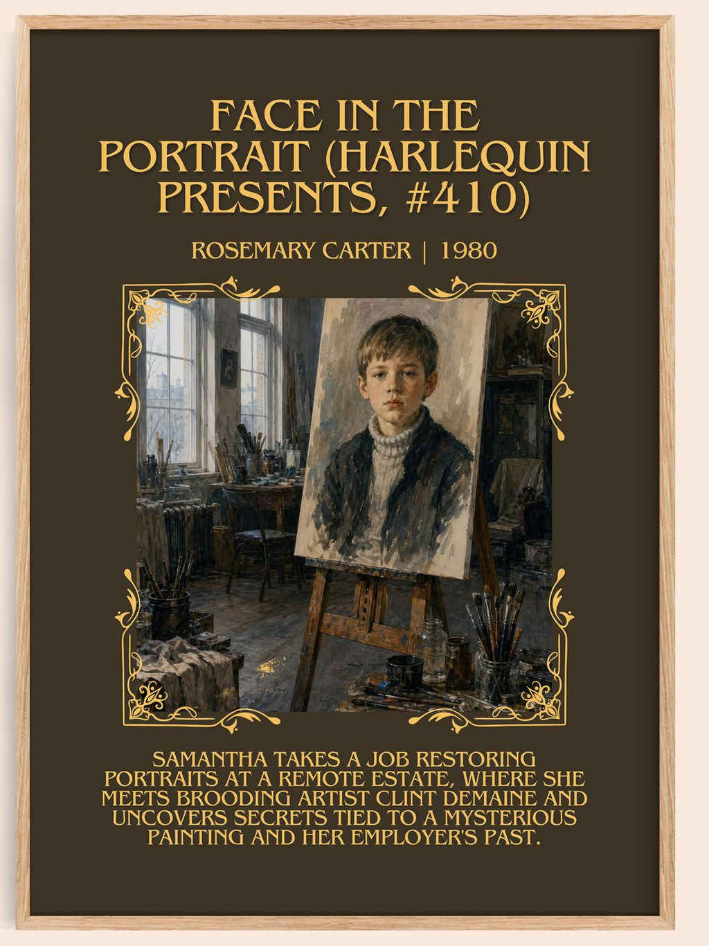 Face in the Portrait (Harlequin Presents, #410) Minimalist Book Poster by Rosemary Carter – book poster