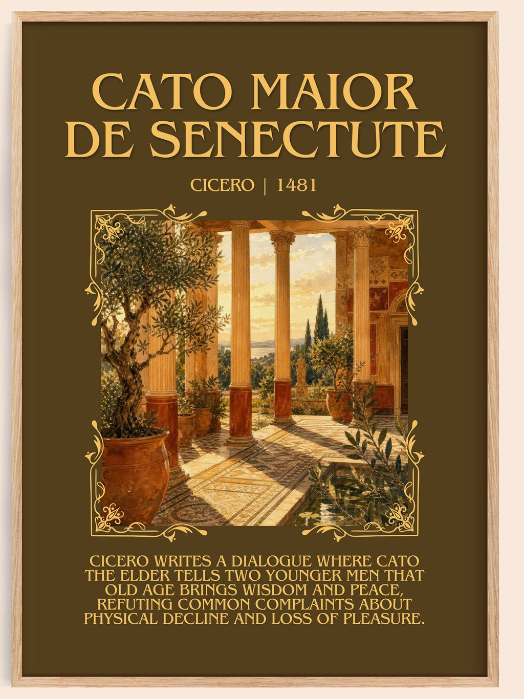 Cato maior de senectute Minimalist Book Poster by Cicero – book poster