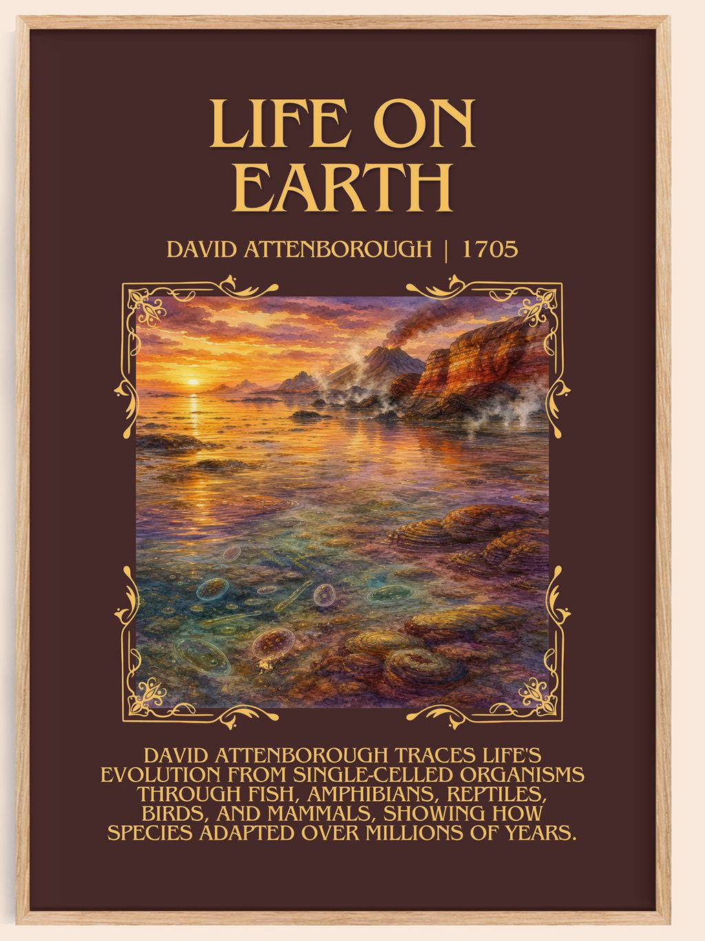 Life on Earth Minimalist Book Poster by David Attenborough – book poster