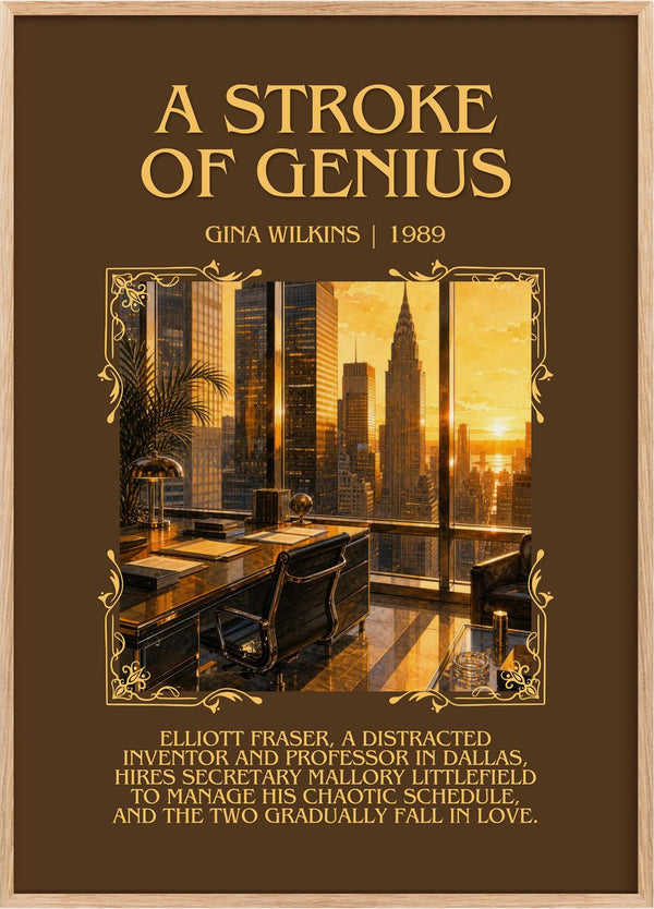 A Stroke Of Genius Minimalist Book Poster by Gina Wilkins