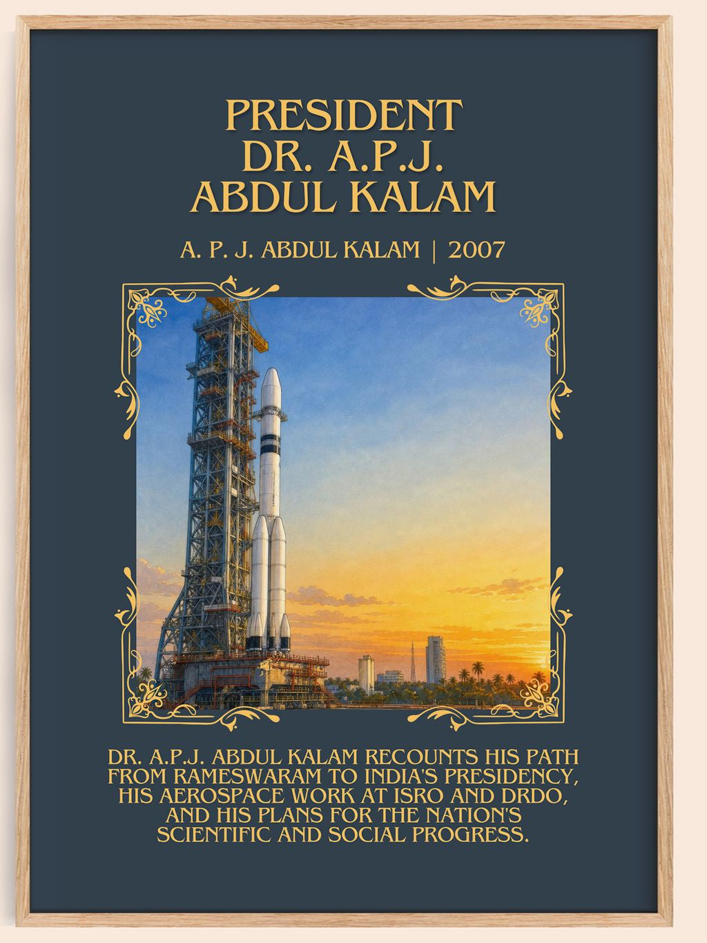 President Dr. A.P.J. Abdul Kalam Minimalist Book Poster by A. Kalam – book poster