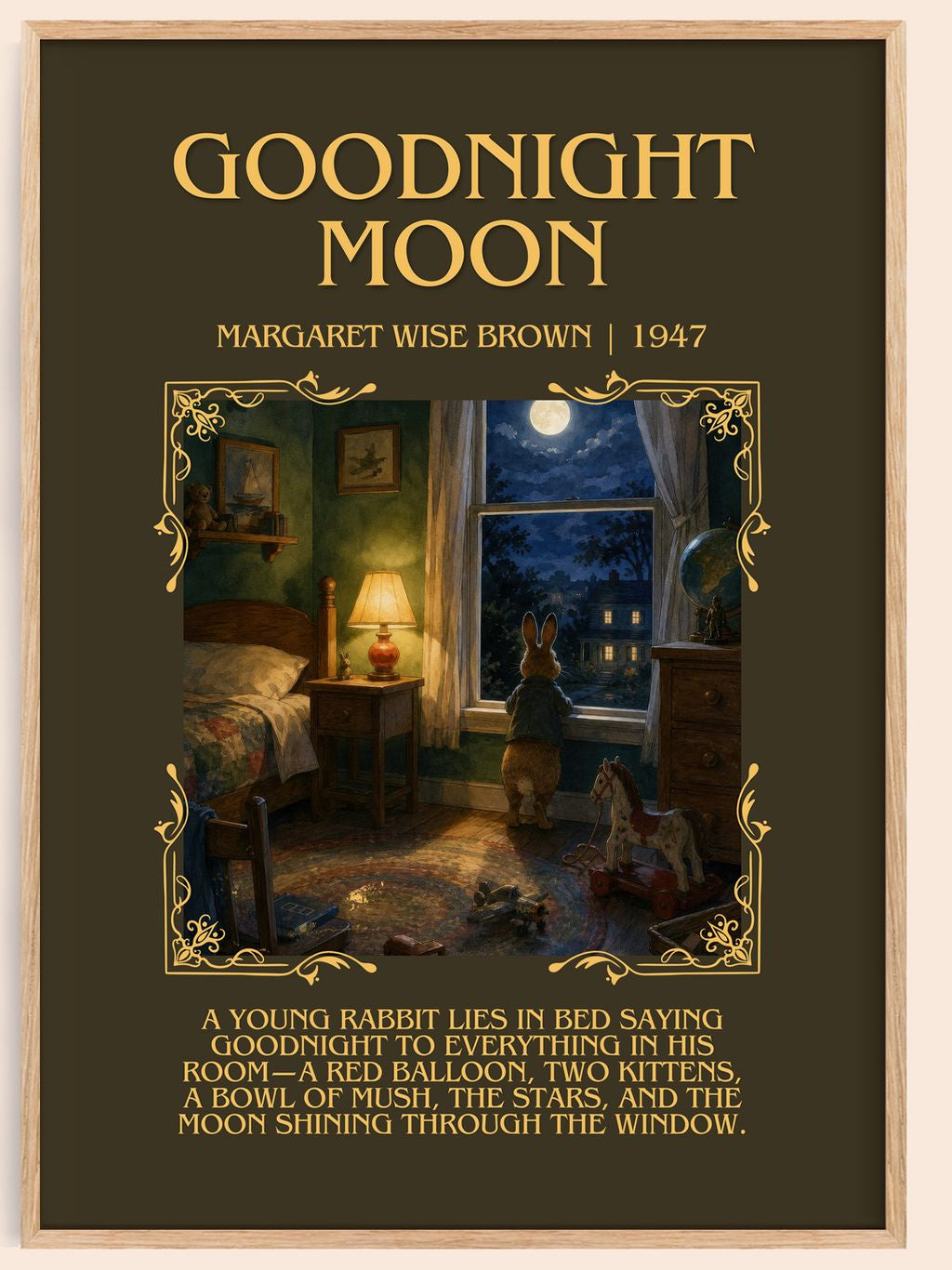 Goodnight Moon Minimalist Book Poster by Margaret Wise Brown – book poster