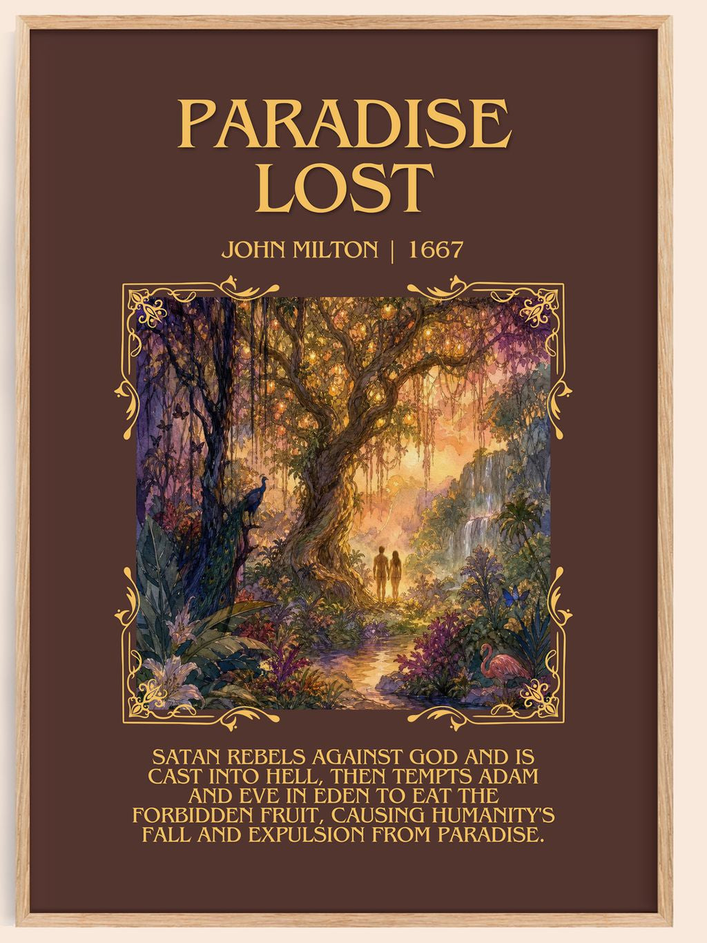 Paradise Lost Minimalist Book Poster by John Milton – book poster
