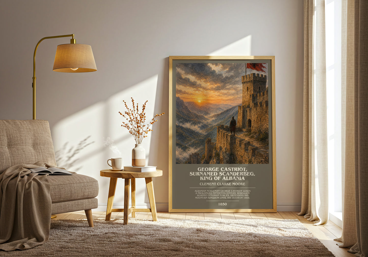 George Castriot, Surnamed Scanderbeg, King Of Albania bookish print on bookshelf – Clement Clarke Moore fan gift