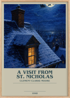 Visit From St. Nicholas Bookish Wall Art by Clement Clarke Moore