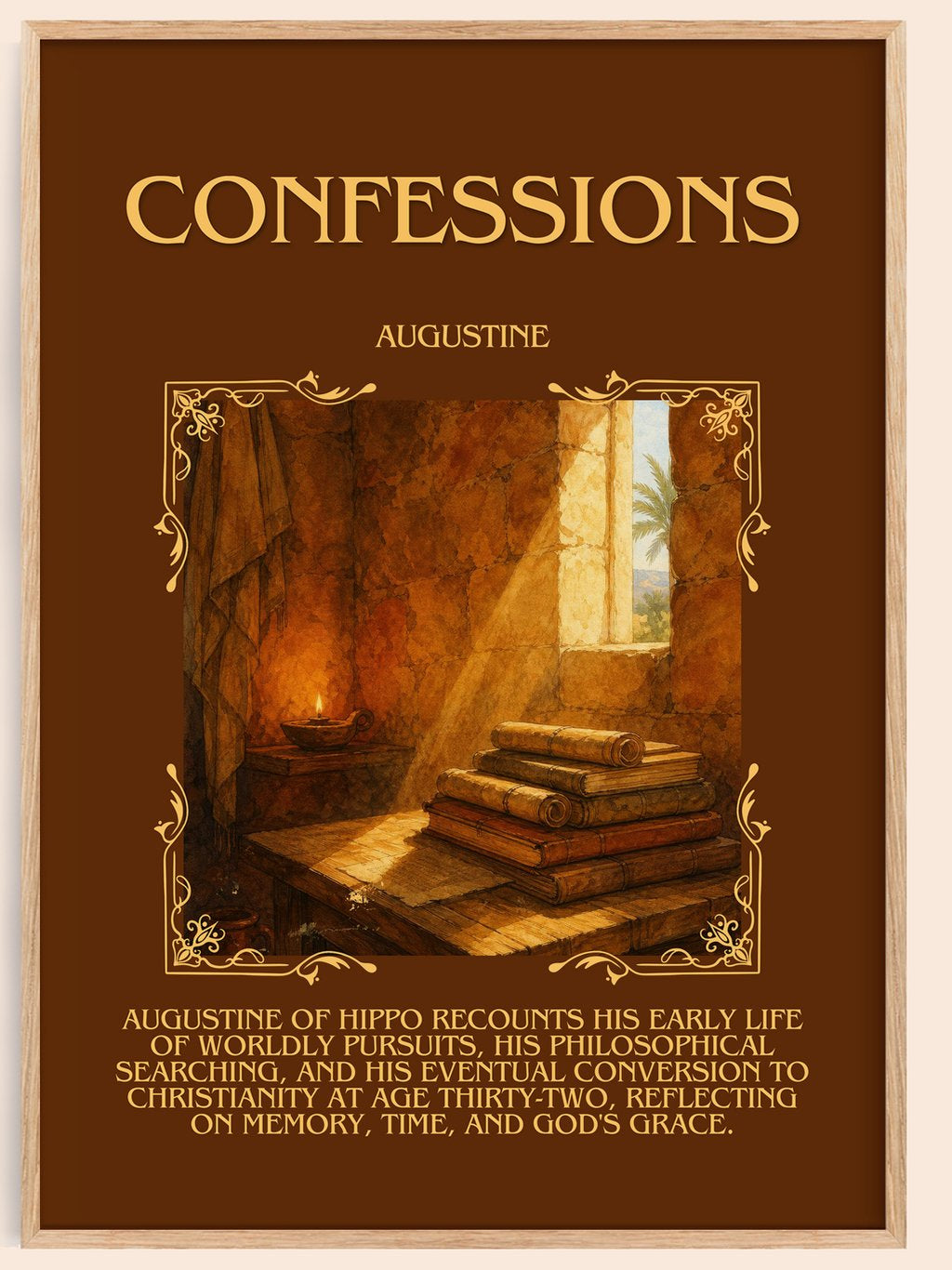 Confessions Minimalist Book Poster by Augustine – book poster