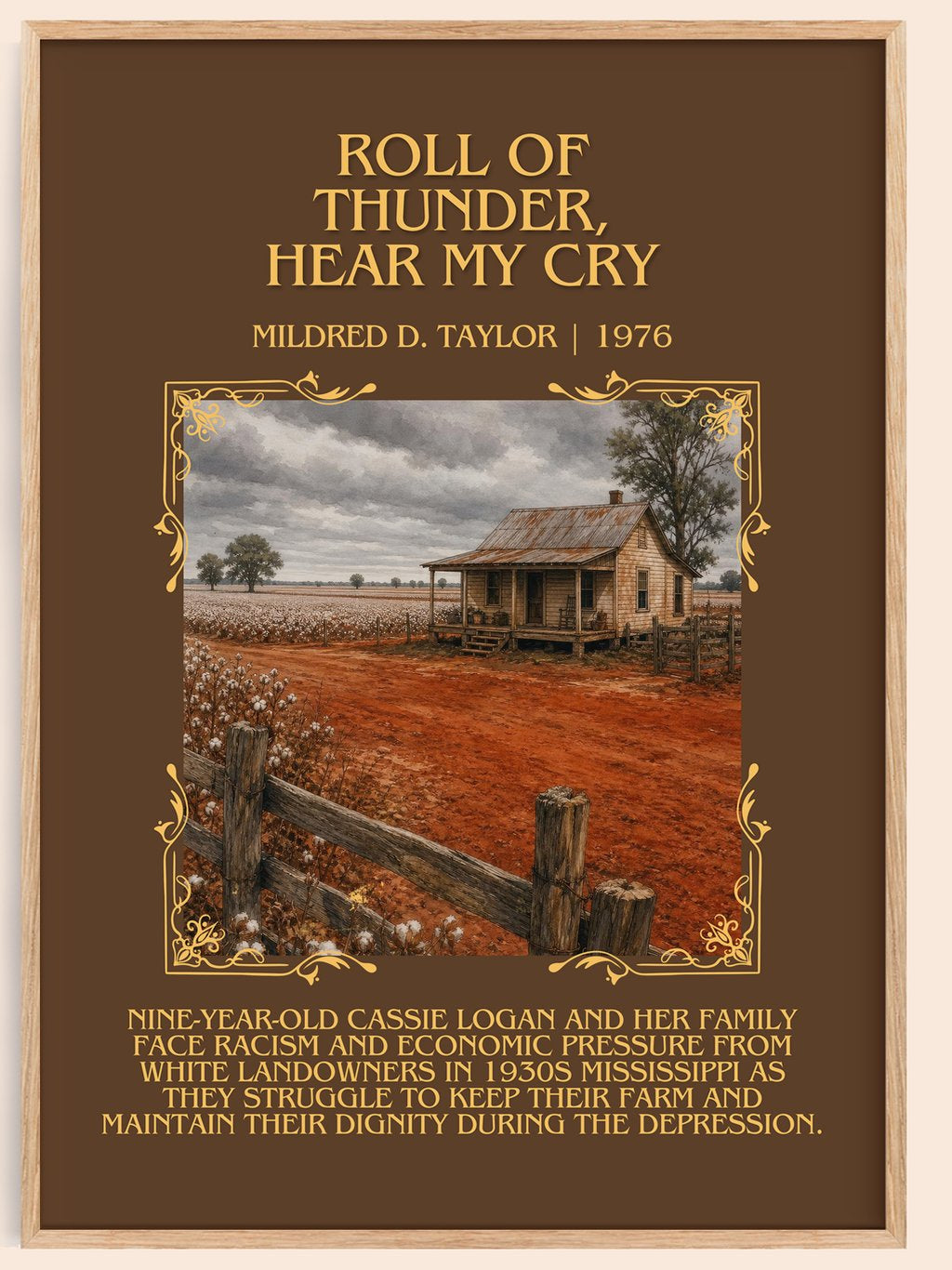 Roll of Thunder, Hear My Cry Minimalist Book Poster by M. Taylor – book poster