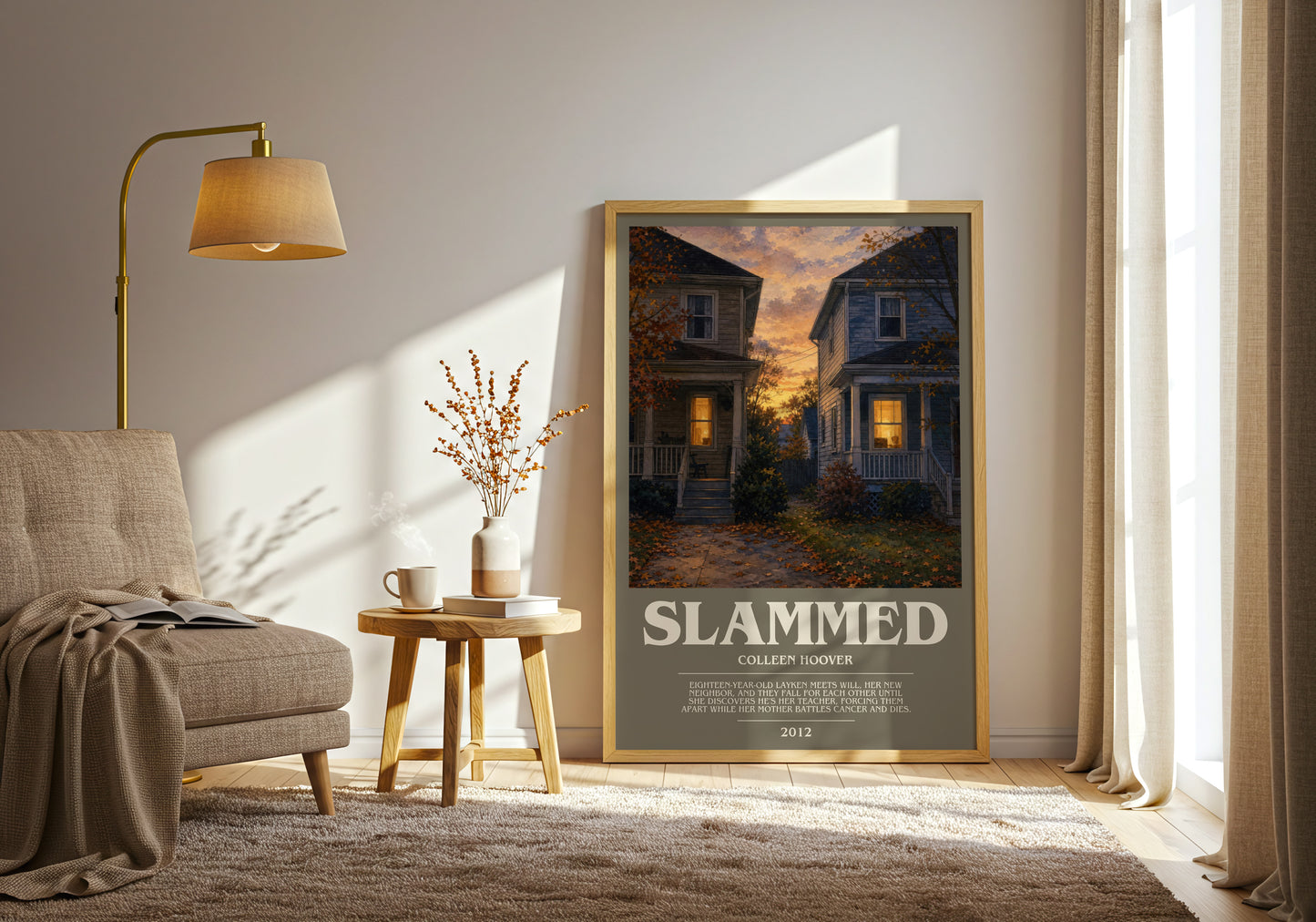 Slammed bookish print on bookshelf – Colleen Hoover fan gift