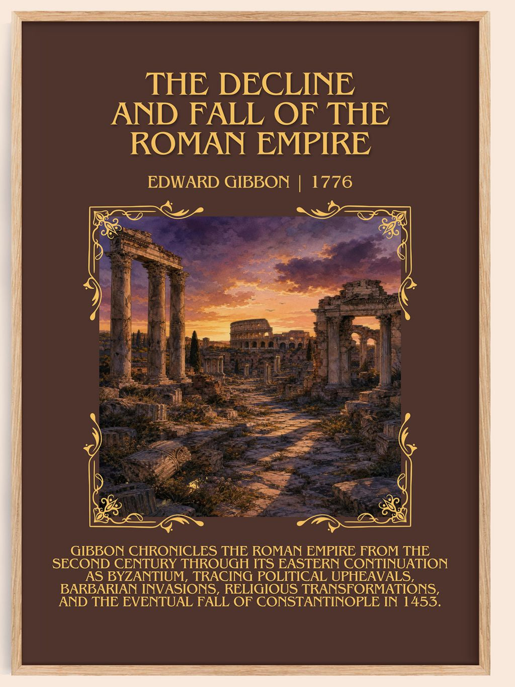 The Decline and Fall of the Roman Empire Minimalist Book Poster by Edward Gibbon – book poster