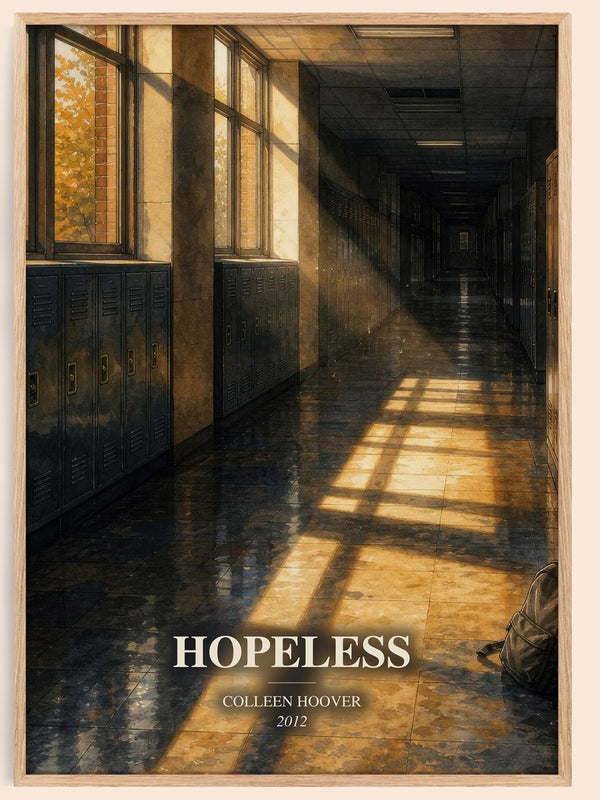 Hopeless watercolour book poster by Colleen Hoover – framed literary art print