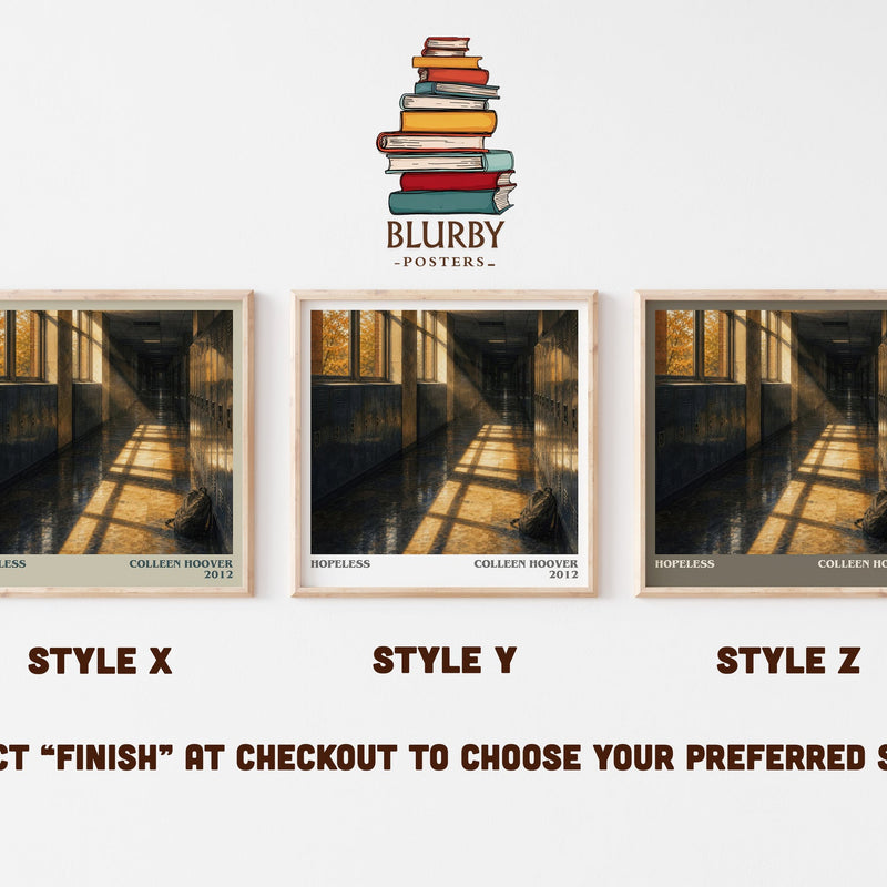 Hopeless literary print in frame leaning in hallway – romance wall art