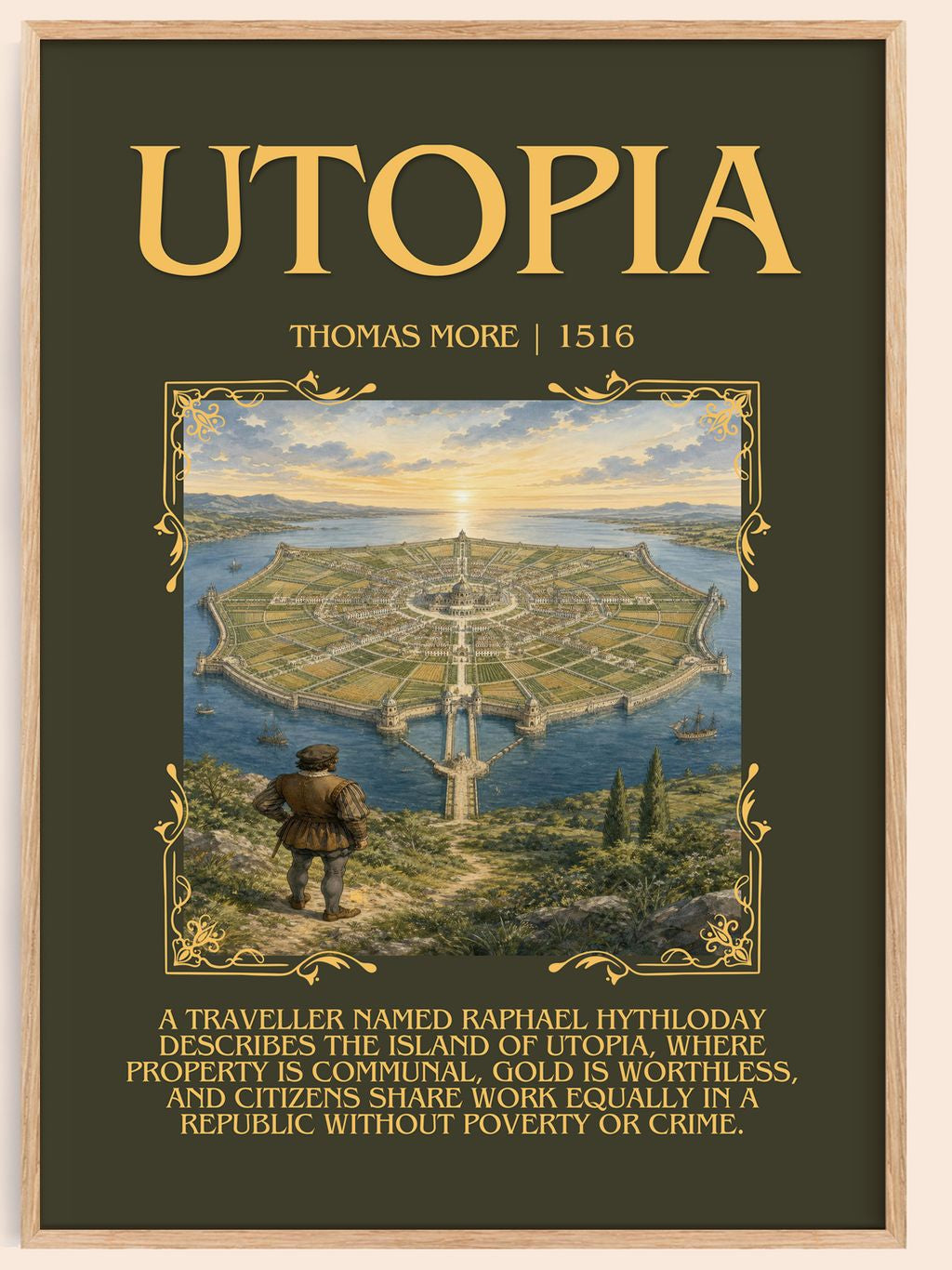 Utopia Minimalist Book Poster by Thomas More – book poster