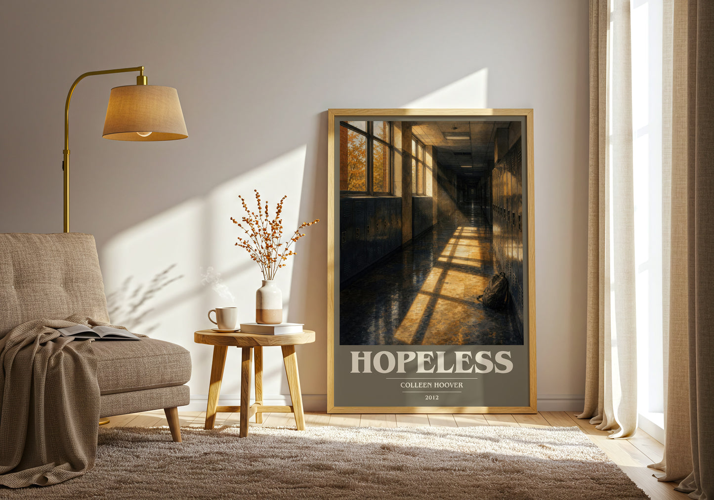 Hopeless book cover print on bookshelf – Colleen Hoover fan gift