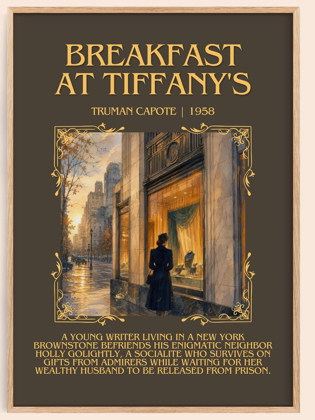 Breakfast at Tiffany's Minimalist Book Poster by Truman Capote – book poster