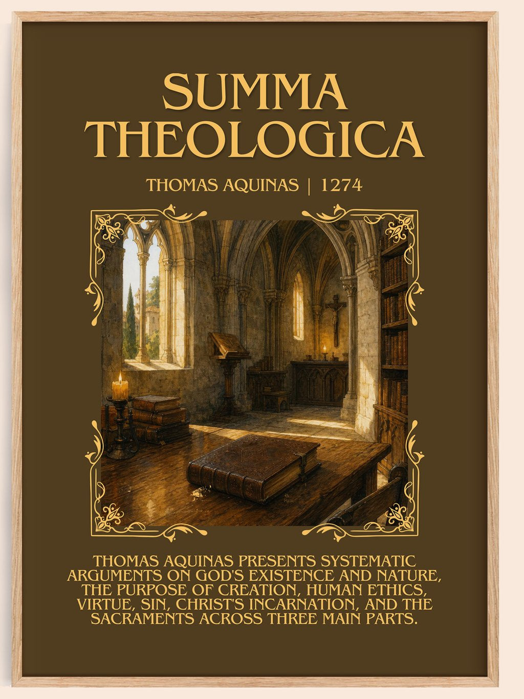 Summa Theologica Minimalist Book Poster by Thomas Aquinas – book poster