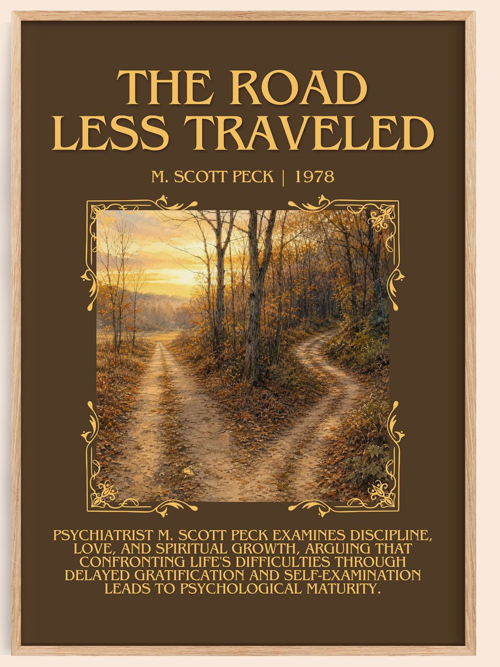 The Road Less Traveled Minimalist Book Poster by M. Scott Peck – book poster