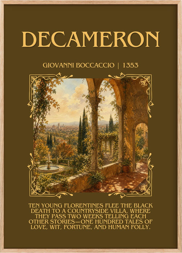 Decameron Minimalist Book Poster by Giovanni Boccaccio