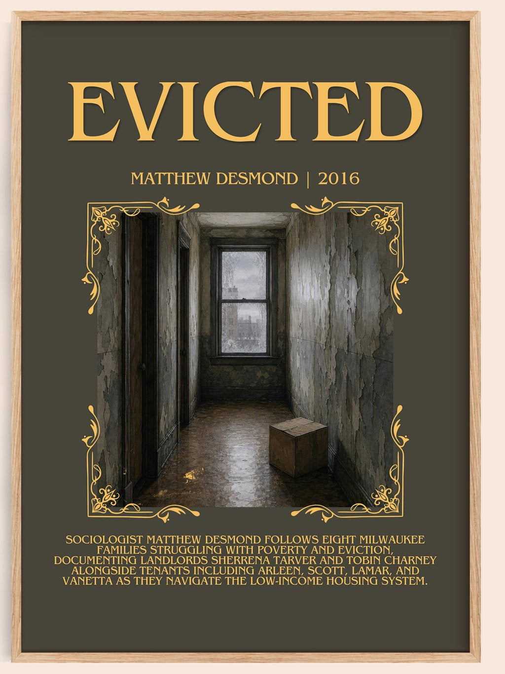 Evicted Minimalist Book Poster by Matthew Desmond – book poster