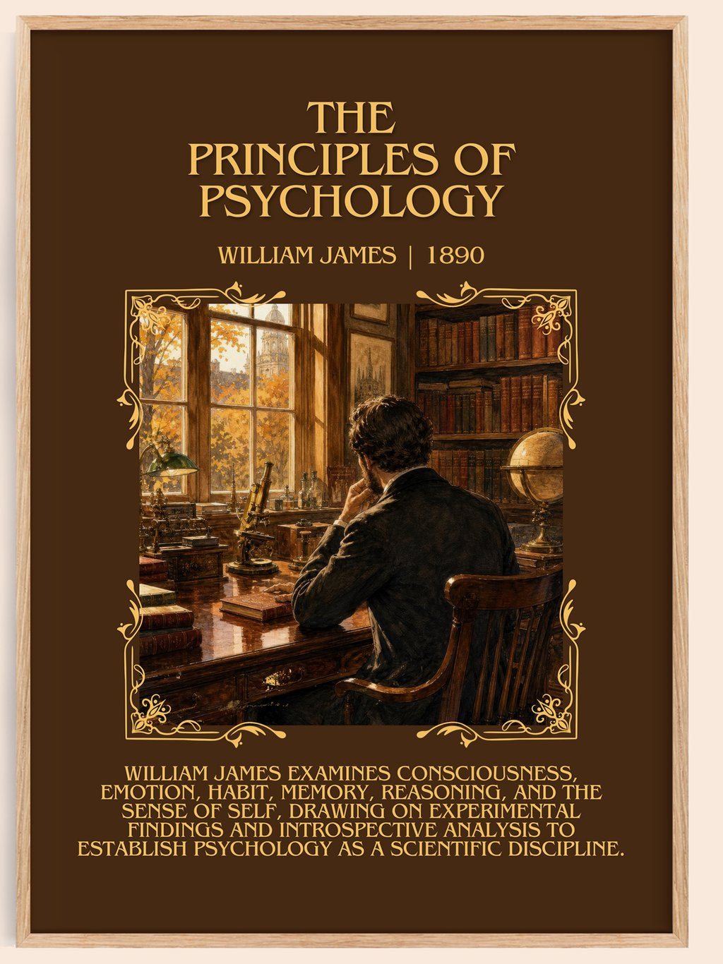 The Principles of Psychology Minimalist Book Poster by William James – book poster