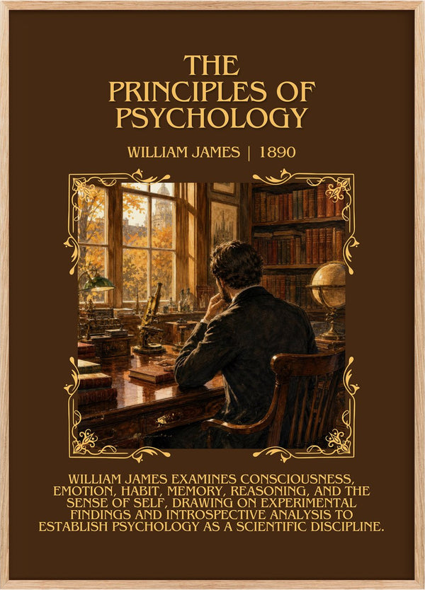 The Principles of Psychology Minimalist Book Poster by William James
