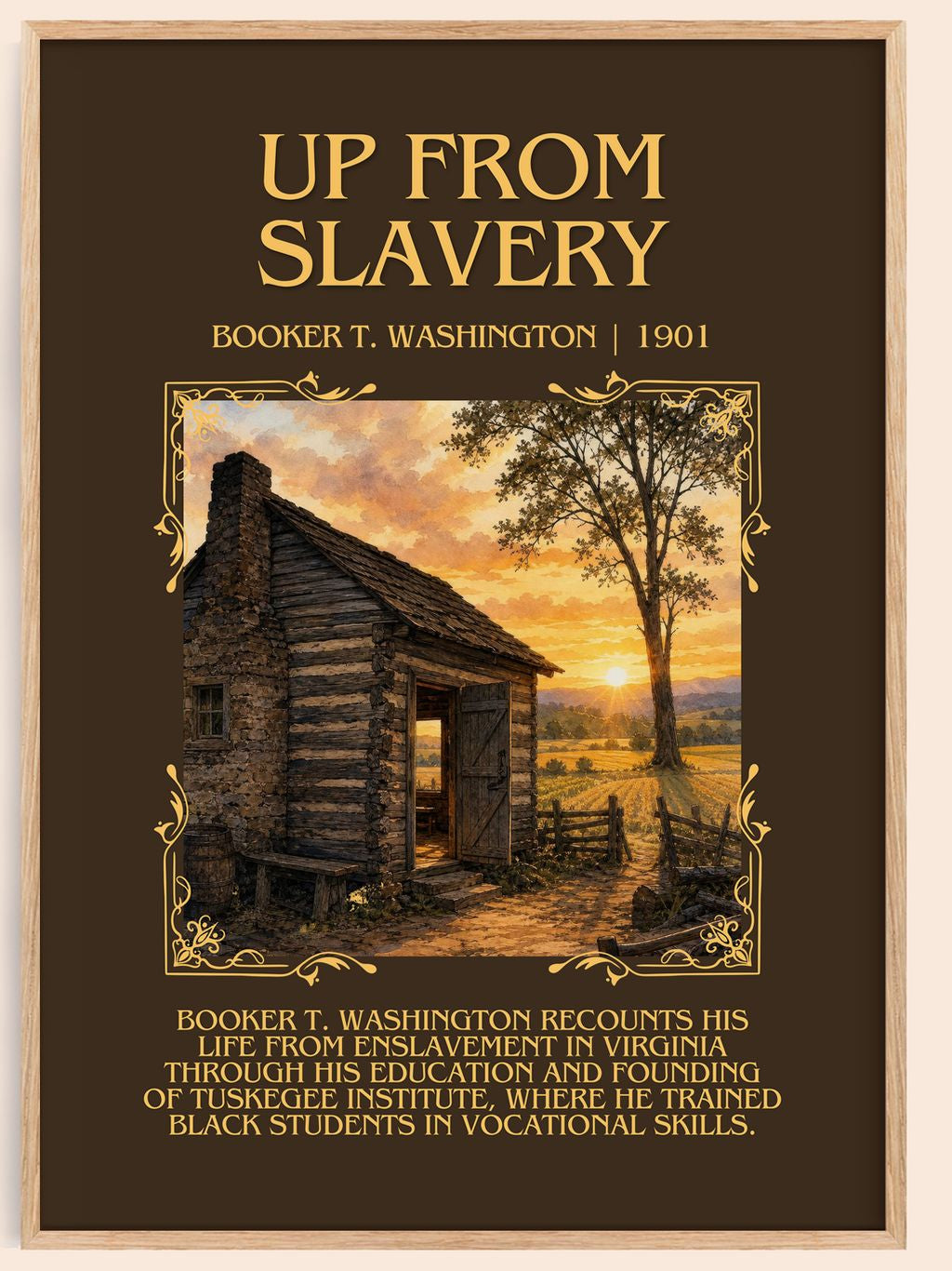 Up from Slavery Minimalist Book Poster by Booker T. Washington – book poster