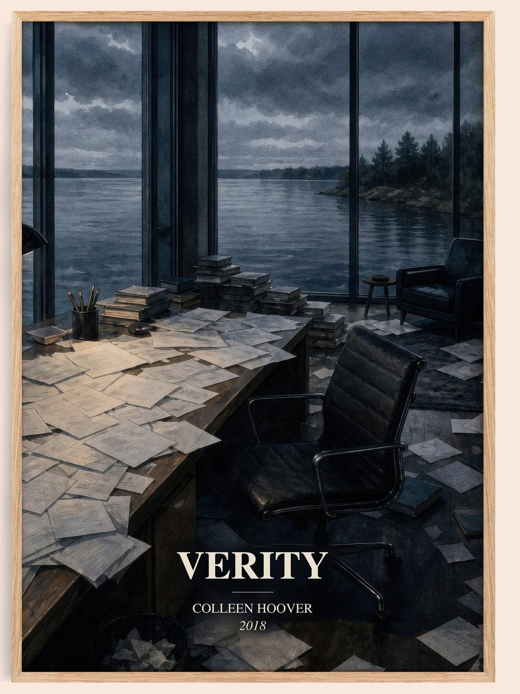 Verity watercolour book poster by Colleen Hoover – framed literary art print