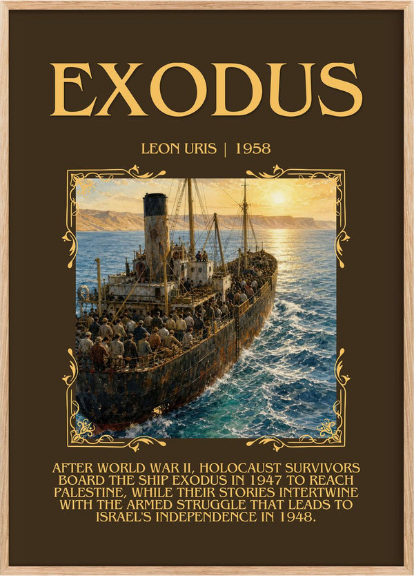 Exodus Minimalist Book Poster by Leon Uris