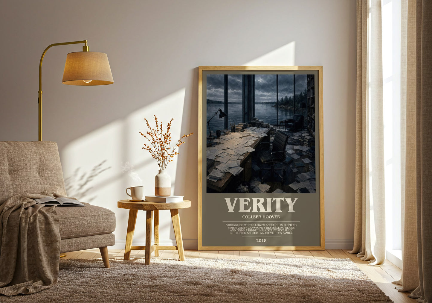 Verity bookish print on bookshelf – Colleen Hoover fan gift