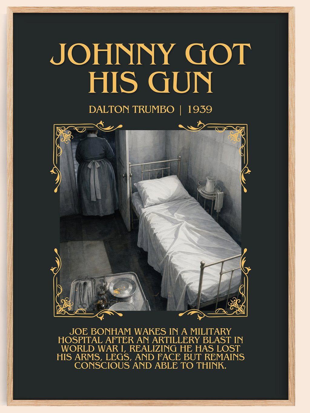 Johnny Got His Gun Minimalist Book Poster by Dalton Trumbo – book poster