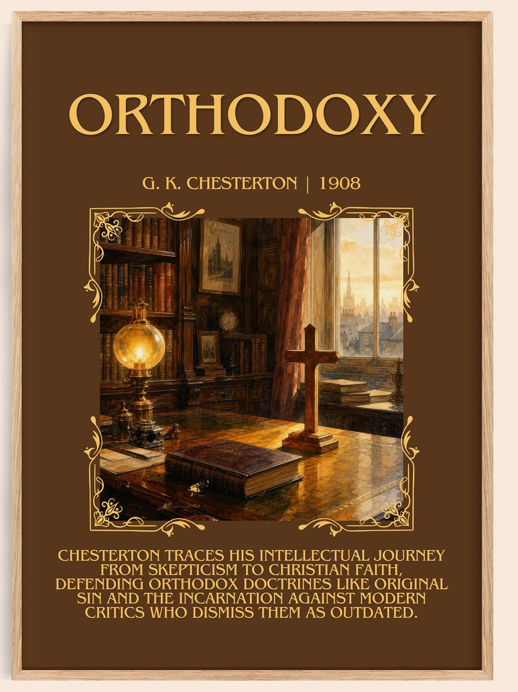 Orthodoxy Minimalist Book Poster by G. K. Chesterton – book poster