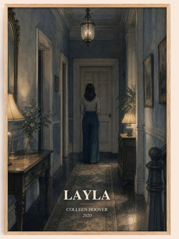 Layla watercolour book poster by Colleen Hoover – framed literary art print